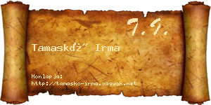 Tamaskó Irma névjegykártya